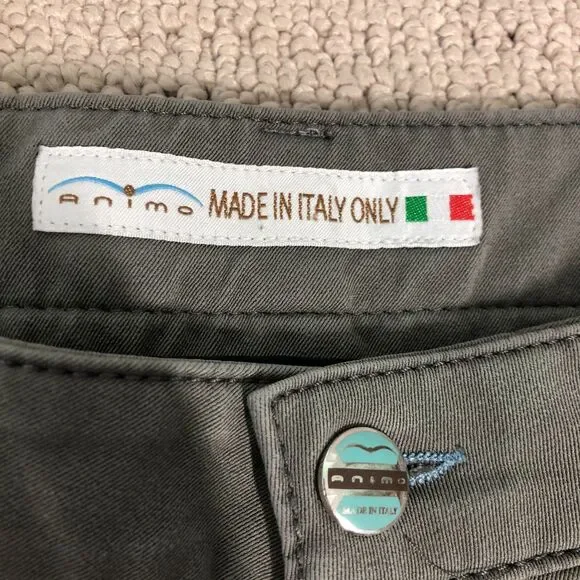 Animo Breeches Womens Gray Size IT 50 Knee Grip Italy Horse Riding READ - Picture 2 of 15